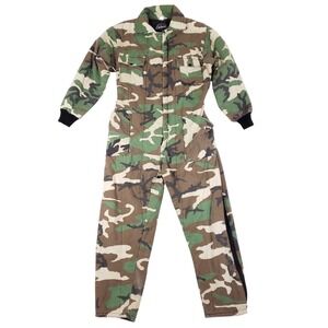 All Weather Outerwear Quilted Camo Coveralls L Green